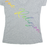 TRUE RELIGION Womens T-Shirt Grey V-Neck XS