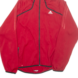 ADIDAS Mens Track Jacket Red Hooded L