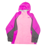 THE NORTH FACE Girls Rain Coat Pink Hooded Colourblock XL