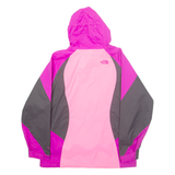 THE NORTH FACE Girls Rain Coat Pink Hooded Colourblock XL