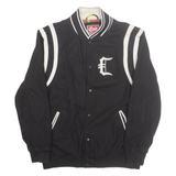 THE CROOKS Mens Varsity Jacket Black USA XL
