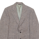 DE ROW AND SHARMA Mens Blazer Jacket Brown Wool Check S