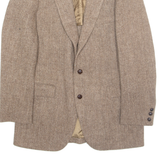 Mens Blazer Jacket Brown Wool Chevron M