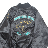 AUBURN Mens Varsity Jacket Black Nylon USA M