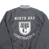 HARTWELL Northbay Construction Mens Varsity Jacket Black Nylon USA L
