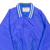 TRI-MARK Mens Varsity Jacket Blue Nylon M
