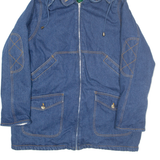 HUNTERS RUN Womens Sherpa Lined Denim Coat Blue Hooded M