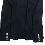 MARELLA Womens Blazer Jacket Black Viscose Striped M