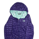 THE NORTH FACE Womens Puffer Coat Purple Nylon Hooded M