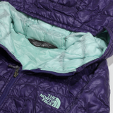 THE NORTH FACE Womens Puffer Coat Purple Nylon Hooded M