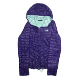 THE NORTH FACE Womens Puffer Coat Purple Nylon Hooded M
