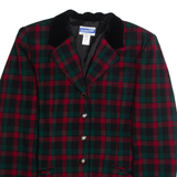 PENDLETON Womens Blazer Jacket Red Wool Plaid L