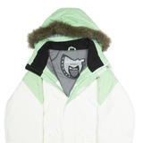 BILLABONG Womens Parka Coat White Hooded XL