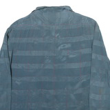 JUCCILLARIO Womens Printed Shirt Blue Collared Long Sleeve Silk Check S