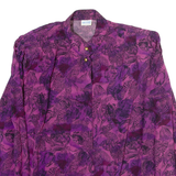 REGENT Womens Printed Blouse Purple 90s Viscose Crazy Pattern M