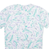 Womens Printed Blouse White Crazy Pattern M