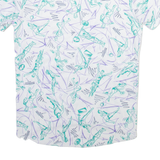 Womens Printed Blouse White Crazy Pattern M