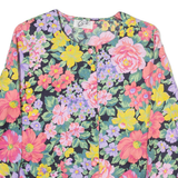 CAFE Womens Printed Blouse Black Long Sleeve Floral M