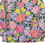 CAFE Womens Printed Blouse Black Long Sleeve Floral M