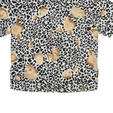 Womens Printed Shirt White Collared Viscose Animal Print M