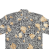 Womens Printed Shirt White Collared Viscose Animal Print M