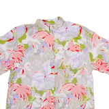 Womens Printed Shirt Grey Collared Viscose Floral M
