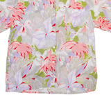 Womens Printed Shirt Grey Collared Viscose Floral M