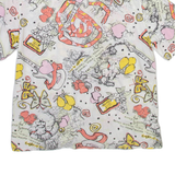 Womens Printed Shirt White Collared Crazy Pattern M