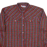 NO2 Womens Printed Shirt Maroon Collared Long Sleeve Check M