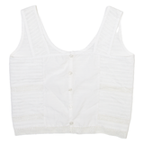 Womens Vest White Sleeveless M