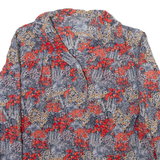 Womens Printed Shirt Grey Collared Long Sleeve Viscose Floral M