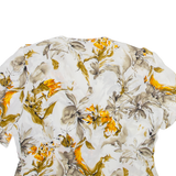 YESSICA Womens Printed Blouse White V-Neck Viscose Floral L