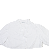 LANDHAUS Womens Blouse White V-Neck 3/4 Sleeve M