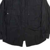 SPENGLER Womens Shirt Black Collared Long Sleeve M