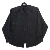 SPENGLER Womens Shirt Black Collared Long Sleeve M