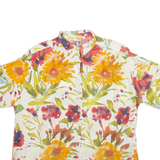 YESSICA Womens Printed Shirt White Collared Viscose Floral M