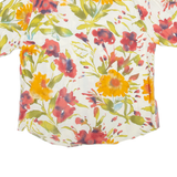 YESSICA Womens Printed Shirt White Collared Viscose Floral M