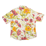 YESSICA Womens Printed Shirt White Collared Viscose Floral M