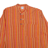 BOOMBABA Womens Printed Blouse Orange Long Sleeve Striped M