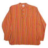BOOMBABA Womens Printed Blouse Orange Long Sleeve Striped M