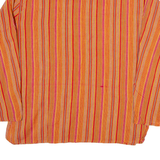 BOOMBABA Womens Printed Blouse Orange Long Sleeve Striped M