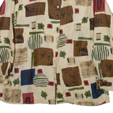 CITYLIFE Womens Printed Shirt Beige Collared Long Sleeve Viscose Crazy Pattern L