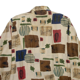 CITYLIFE Womens Printed Shirt Beige Collared Long Sleeve Viscose Crazy Pattern L