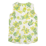 DIVINA Womens Printed Vest White Sleeveless Floral M