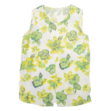 DIVINA Womens Printed Vest White Sleeveless Floral M