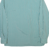 Womens Printed Shirt Green Collared Long Sleeve Striped M