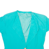 Womens Cropped Waistcoat Blue V-Neck M