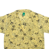 CANDA Womens Printed Shirt Yellow Collared Viscose Floral M