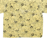 CANDA Womens Printed Shirt Yellow Collared Viscose Floral M
