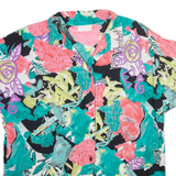 Womens Printed Shirt Blue Collared Floral M